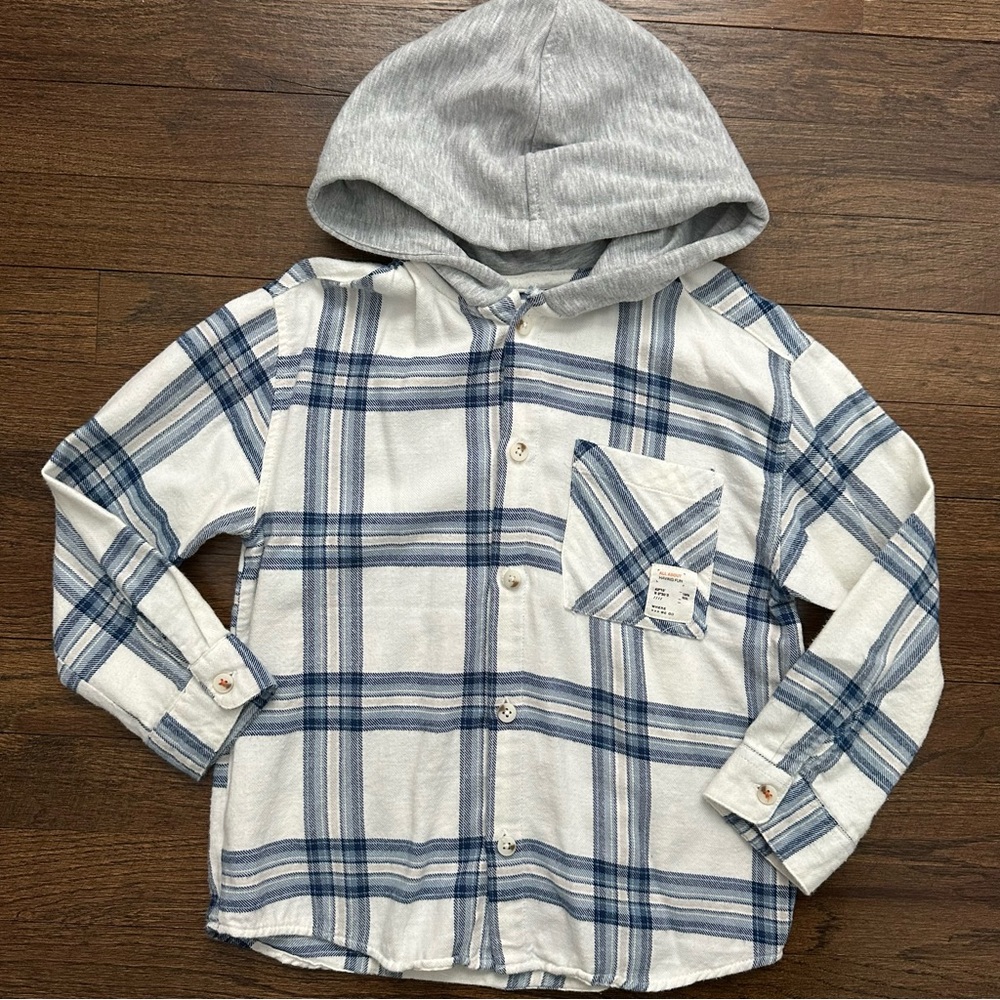 Zara Boys flannel hoodie